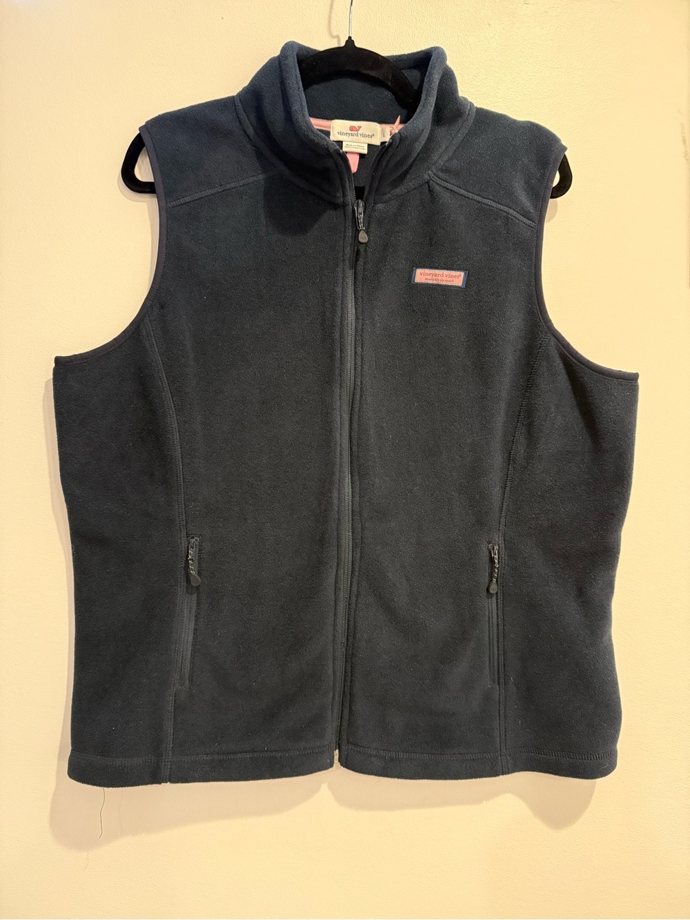 NWT Vineyard Vines Westerly Fleece Zip Up Vest Navy Blue Sz L